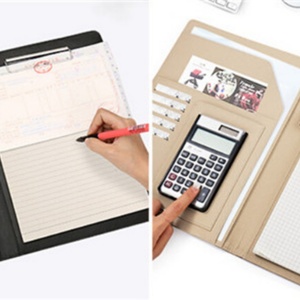 Boshiho Promotion Gift Business Multi-functional Pu <b>Leather</b> File <b>Folder</b> Presentation Portfolio - Product Image 5