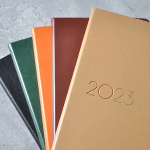 Custom Logo 2023 2024 Planner Hardcover A5 Daily Weekly Monthly Diary Journal Agendas Notebook