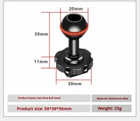 Xinwenxuan Support de base à rotule de 20 mm avec griffe porte-accessoire pour Insta360 X4 ONE R OSMO, Cage de caméra d'action portable et légère en alliage d'aluminium