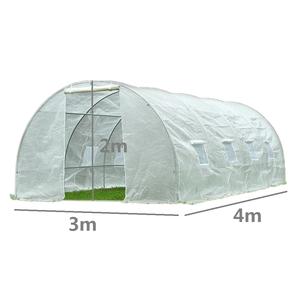4x2,5x2m túnel invernadero protección UV 140g cubierta de PE verde cremallera puerta pantalla ventanas ventilación MARCO DE Metal presión natural - Product Image 2
