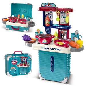 Ensemble de cuisine en plastique ABS pour enfants d'âge préscolaire, jeu d'imitation, unisexe, avec valise portable - Product Image 1