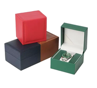 Caja de Reloj de Plástico de Ángulo Recto Clásica de 5 Colores MU, Caja de Almacenamiento de Reloj de Cuero PU, Caja de Regalo, Empaque de Reloj de Madera de Alta Gama