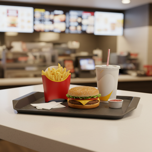 Plateau de service antidérapant noir pour restaurant de restauration rapide, vente chaude - Product Image 2