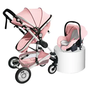 Wholesa 3-1 Kinderwagen Luxe Kinderwagen Auto Hoog Landschap Opvouwbaar Draagbaar Reissysteem 3 In 1 Kinderwagen Te Koop