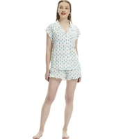 Pyjamas en bambou imprimés numériquement sur mesure, 2 pièces, super doux, vente en gros, ensembles de pyjamas pour femmes, col rabattu, vêtements de nuit pour femmes