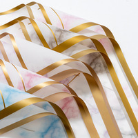 Automne en couleur papier d'emballage imperméable de luxe de haute qualité pour emballage cadeau de fleur papier de bouquet floral motif de marbre personnalisé