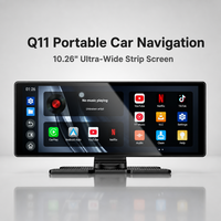Écran CarPlay sans fil portable 10,26 pouces, écran de voiture Android Auto avec caméra de recul AHD, navigation PND