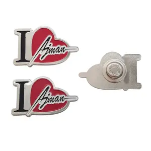 U.A.E. Dubai I Love Ajman metal engraved colored magnetic brooch pin badges