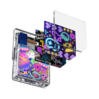 360 °   Console de jeu vidéo portable à écran pivotant, lecteur de jeux rétro rotatif de poche avec cartes décoratives DIY
