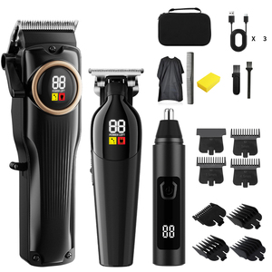 Cortadora de Pelo Inalámbrica para Salón de Belleza con Pantalla LCD, Recargable, Negra, Recortadora de <span class=keywords><strong>Nariz</strong></span> para Hombre, Kit de Aseo para Barbería, Regalo - Product Image 1