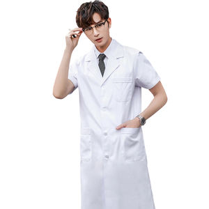 <span class=keywords><strong>Bata</strong></span> <span class=keywords><strong>Blanca</strong></span> de Manga Larga Unisex con Logotipo, Uniforme de Médico, <span class=keywords><strong>Bata</strong></span> de Aislamiento de Manga Corta para Hombre, <span class=keywords><strong>Bata</strong></span> de <span class=keywords><strong>Laboratorio</strong></span>, Ropa de Trabajo para Estudiantes de Enfermería - Product Image 3