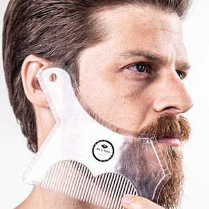 Người đàn ông của chuyên nghiệp Facial <span class=keywords><strong>double</strong></span> side râu công cụ định hình mẫu phong cách hướng dẫn <span class=keywords><strong>Beard</strong></span> Shaper Lược - Product Image 2