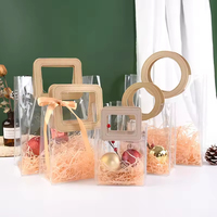 Sac fourre-tout transparent en PVC, logo personnalisé, imperméable, portable, sac cadeau, sac de shopping, sac fourre-tout réutilisable en PVC pour cadeau