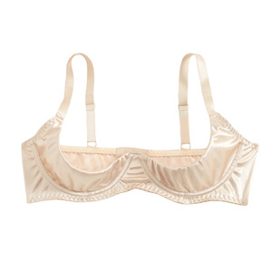 Nouvelle lingerie sexy grande taille transfrontalière, demi-bonnet, couleur chair, décolleté plongeant, lingerie grande taille séduisante - Product Image 5
