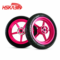 HSKABIN Yozma Tuttio EM5 RTR Roues Supermoto 14 pouces Kenda Curve Rose Accessoires de jantes de moto Pneus tout-terrain pour moto de cross