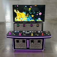 Table de jeu d'arcade de type borne, personnalisable, 65 pouces, pour quatre joueurs, avec jeu de pêche et fonction de jeu de compétences, à monnayeur