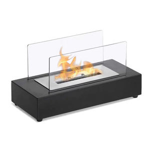 Tapis <span class=keywords><strong>de</strong></span> foyer à l'éthanol noir 48 "cheminée mystifiée Table chauffante en forme d'éclairage <span class=keywords><strong>de</strong></span> cheminée - Product Image 2