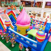 Château gonflable commercial AOYU blanc et rose avec toboggan et piscine à balles pour enfants et adultes