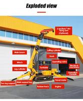 Mini-grue araignée à moteur diesel avec indicateur de moment de charge sécurisé, moteur hydraulique, hauteur de levage de 20 m et économie d'énergie