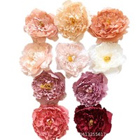 Bunga Rambut Peony Buatan Dekorasi Pesta Pernikahan Rangkaian Bunga Sutra Plastik Perlengkapan Interior Lembut Lanskap Grosir