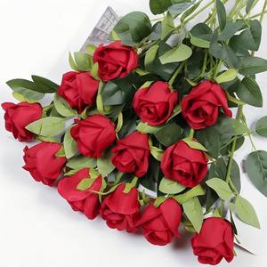Rosa Artificiale <span class=keywords><strong>di</strong></span> Alta Qualità in Seta a Stelo Singolo per Decorazioni <span class=keywords><strong>di</strong></span> Matrimoni, Casa, Hotel e <span class=keywords><strong>San</strong></span> <span class=keywords><strong>Valentino</strong></span> - Product Image 1