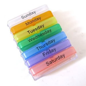 best selling Multi Colors 7 Days Weekly pill container Push Button Plastic Travel Pill Case Organizer Box