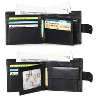 Dompet Kulit Asli Pria Model Pendek Fashion Anti Maling RFID, Penutup Ritsleting dan Hasp, Anti Magnetik, Penjepit Uang Koin