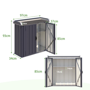 Abri de jardin vertical en métal OEM personnalisé avec portes, armoire à outils robuste pour l'extérieur, organisateur pour outils de jardin, pots et équipements - Product Image 1