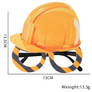 Nouvelles décorations de lunettes à thème de dessin animé pour anniversaire, Noël, Halloween, accessoires photo pour enfants, véhicules de chantier, excavateurs, drôles - Product Image 6