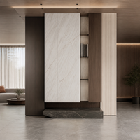 Meuble d'entrée moderne de luxe écologique réglable, console de hall minimaliste italienne avec éclairage LED, séparateur de pièce modulaire