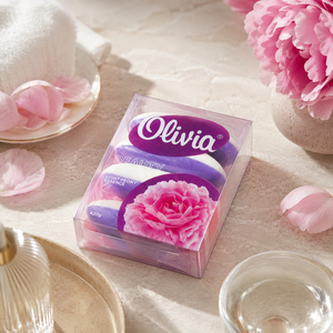 Peony Essence Family Bar <b>Soap</b> 4-Piece Pack with Glycerin and Lanolin for Hand and Body Care 4 × 105 g Olivia - Product Image 1