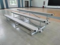 3 sièges de tribune en aluminium à faible hauteur, intérieur/extérieur, avec roulettes