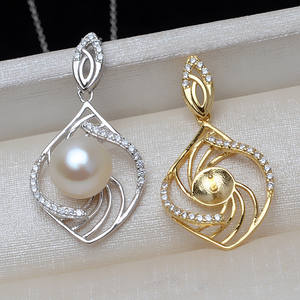 Soporte para Accesorios para el Cabello con Colgante de Plata S925, Soporte Inferior 8-10, Corrector, Forma de Perla, Fornituras para Joyería DIY, Tamaño 3mm - Product Image 1