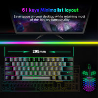 Clavier mécanique de jeu JERTECH JK540 personnalisé, blanc, mini-split, 60 %, avec interrupteurs rouges, filaire, RGB, pour gamers