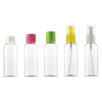Vente en gros 30ml 40ml 50ml 60ml Bouteille en plastique PET de pulvérisation de brouillard d'eau rouge violet clair avec joint et bouchon de pompe de pulvérisation