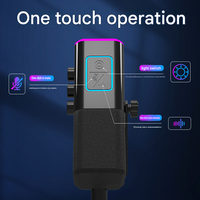 Microphone dynamique RGB WM13 Hypercardioïde USB avec bras articulé pour le streaming en direct et le gaming
