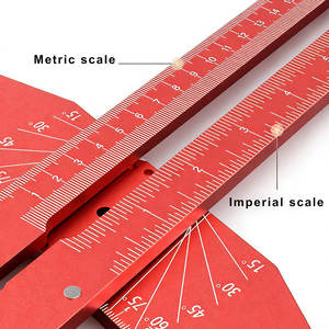 Règle en T en aluminium robuste pour le travail du bois, règle d'angle combinée réglable de 40 cm avec fonction de marquage parallèle - Product Image 4