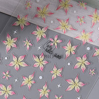 Autocollant 3D de fleur d'art d'ongle de logo personnalisé nouveau design décalcomanies en plastique colorées pour la presse sur les ongles imperméables