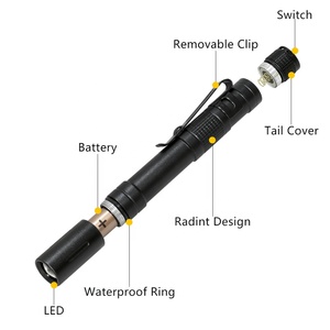 Mini <span class=keywords><strong>lampe</strong></span> torche médicale en alliage d'aluminium, portable, porte-stylo, petite <span class=keywords><strong>lampe</strong></span> électrique jaune, lumière blanche double, <span class=keywords><strong>lampe</strong></span> stylo - Product Image 2