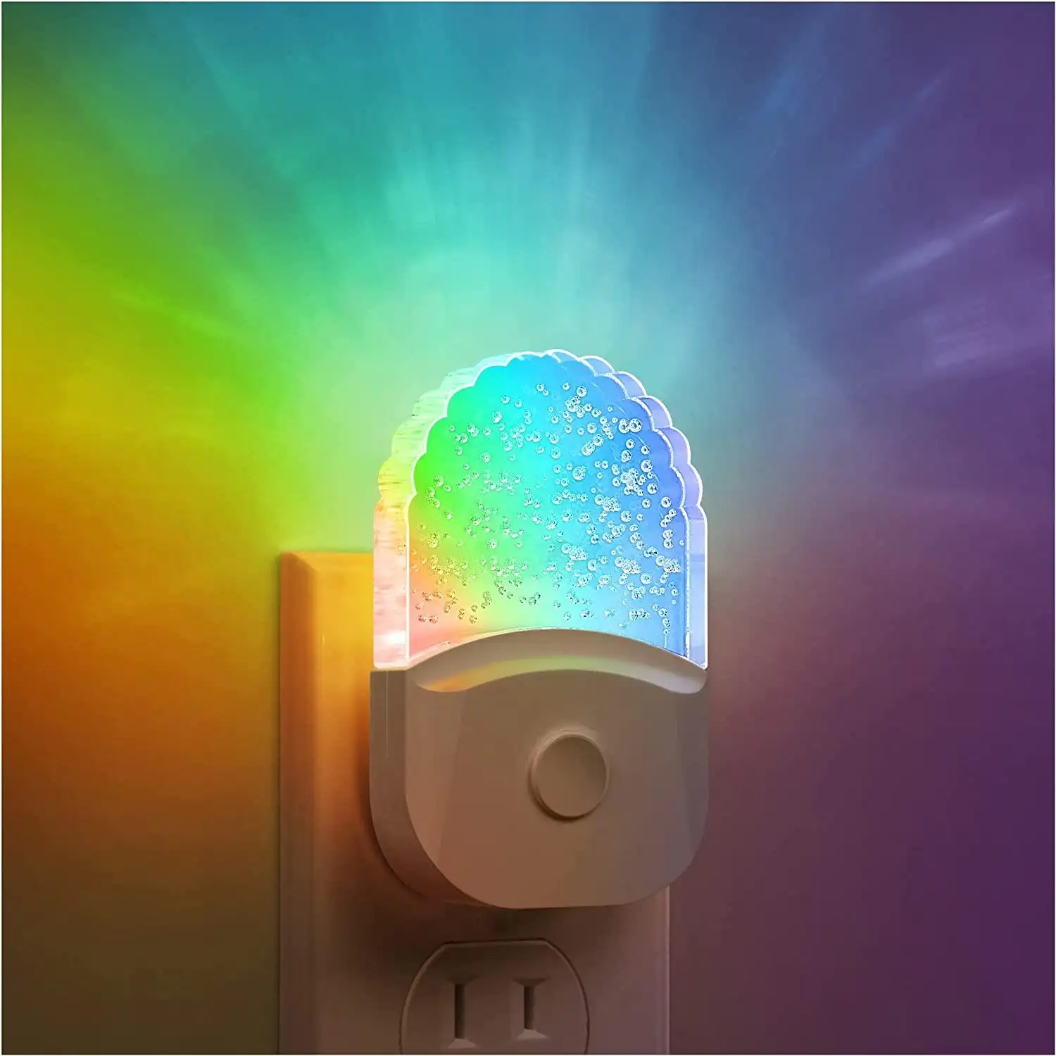 LOHAS New 8-Color RGB LED Night Light Color Changing Dusk to Dawn Sensor Nightlight for Bathroom Decor Children Room Kids Gift