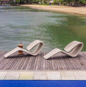 Ensemble de meubles de salon en rotin résistant aux intempéries pour cour, villa, balcon, hôtel, maison d'hôtes, patio, plage, protection solaire - Product Image 2