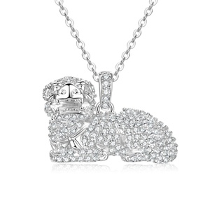Collier Pendentif Zircon Unisexe en Cuivre Écologique Plaqué Or 14 carats, Fabrication Chinoise, Bijoux Porte-Bonheur, Vente en Gros - Product Image 3