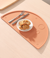 Nouveau Set de Table Montessori Ovale Demi-cercle Rectangulaire 2026 pour Tout-petits, Tapis en Silicone pour Enfants pour Table à Manger