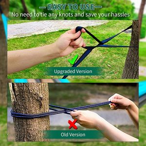 Di động cắm trại võng đôi Võng dù vải giải trí ngoài trời đu với dây buộc túi lưu trữ võng di động - Product Image 2