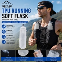 Bouteille d'eau souple pliable en TPU sans BPA avec logo personnalisé pour course à pied, marathon, gilet de course et cyclisme