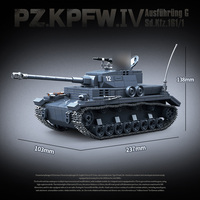 Vente en gros de 985 briques de construction pour enfants, jouets DIY, OEM ODM, modèles classiques de chars allemands Panzer VI, blocs de construction