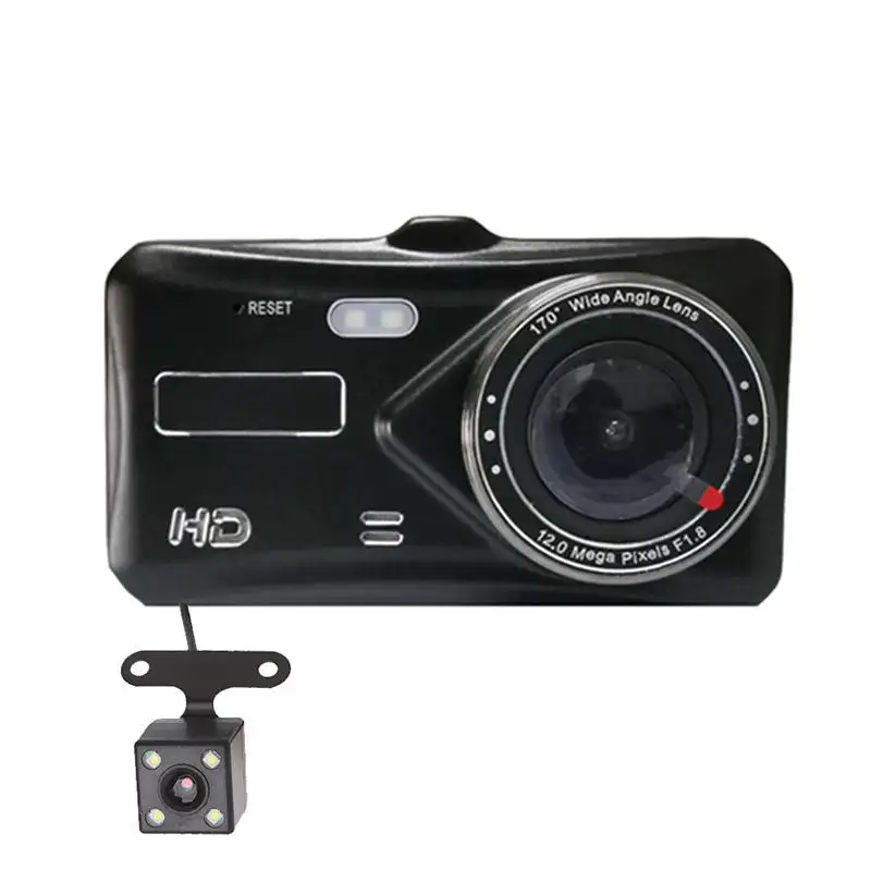 Dashcam กล้องติดรถยนต์ Dvr Full HD,เวอร์ชั่นสัมผัสเครื่องบันทึกการขับขี่1080P กล้องติดรถยนต์ด้านหน้าและด้านหลัง Blackbox