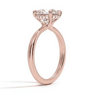 แหวนเพชรทรงกลมคลาสสิกแบบเจียระไนบริลเลียนท์ ชุบทอง 18K 14K แหวนหมั้นแบบเรียบง่าย แหวนเพชร CVD สำหรับผู้หญิง - Product Image 3