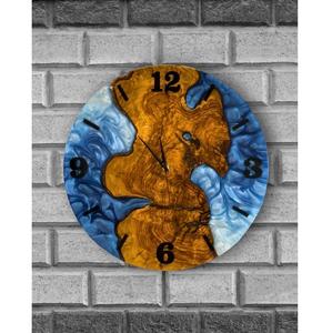 Reloj de Pared de Resina y Madera Hecho a Mano, Decorativo, Elegante, Duradero, Funcional y Elegante, Perfecto para Sala de Estar o Dormitorio - Product Image 1