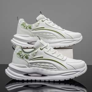 Zapatos deportivos transpirables de primavera para hombre, zapatos para correr con absorción de impactos de cuero, zapatillas ligeras de suela suave para jóvenes y estudiantes - Product Image 4